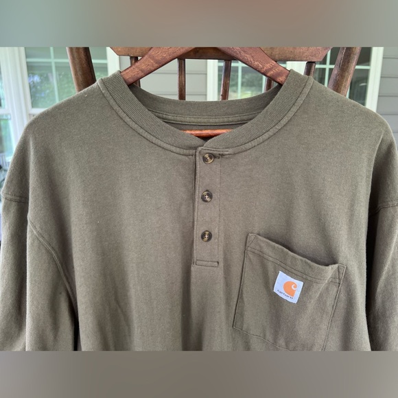 Carhartt Men's Casual Original Fit Brown/Green Short Sleeve Pocket T Shirt XL - Picture 2 of 8